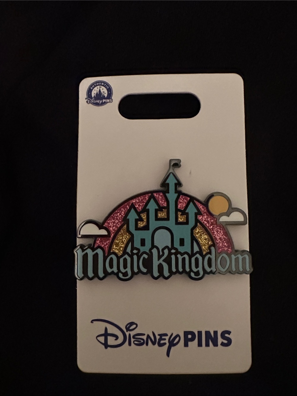 Disney Magic Kingdom Glitter Castle Pin - Teal, Pink & Gold
